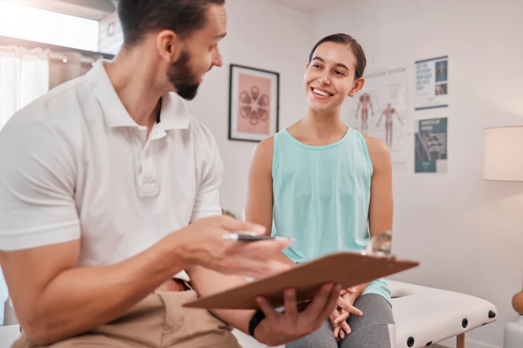 occupational therpist helps patient with ADHD